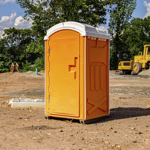 how often are the porta potties cleaned and serviced during a rental period in Volant